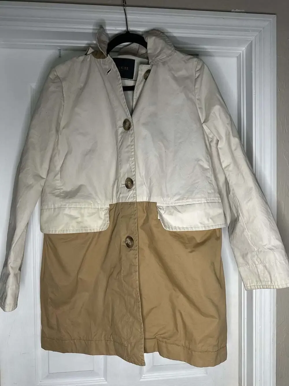 Coach Women's Two-Tone Colorblock Cotton Hooded Trench Coat